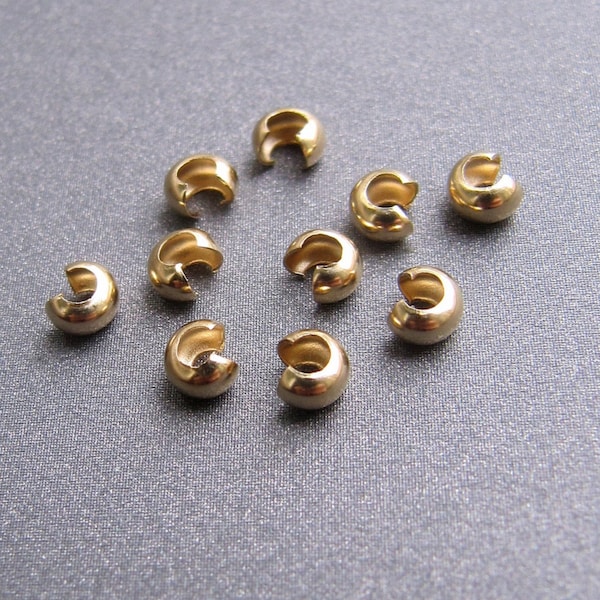 Gold Filled Crimp Bead Cover • 3mm / 4mm • Stringing Beading Jewellery findings