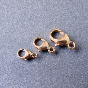 14k Rose Gold Karabiner • 7.8 mm / 9.1 mm / 11.4 mm • Massives 14 Karat Rotgold • Geschlossene Öse