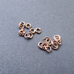 14k Rose Gold Jump Ring • Open / Closed • 2.5mm 3mm 3.50mm 5mm 6mm • 14 Carat Solid Pink Gold • Charm Holder Pendant Bail Connector Link