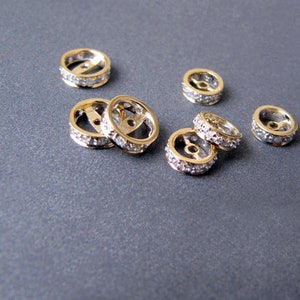 14k Gold Diamond Rondelle Bead • 5x2mm 6x2mm 7x2mm • 0.85mm Hole • Yellow / Rose Solid 14 Carat Gold • Natural Diamonds