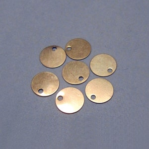 14k Gold Stamping Blank Disc • 7mm x 0.30mm • Solid 14 Carat Yellow Gold • Flat Round Circle Coin Charm Tag for Personalized Jewelry