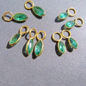 Boucles D'oreilles émeraudes De Synthèse - Style Vintage - Bijou Occasion