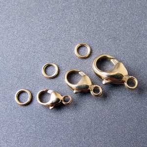 14k / 18k Gold Lobster Clasp • Optional Extra Closed Jump Ring • 7.8mm / 9.1mm / 11.4mm / 13mm / 16mm • SOLID 14 18 Carat Yellow White Gold