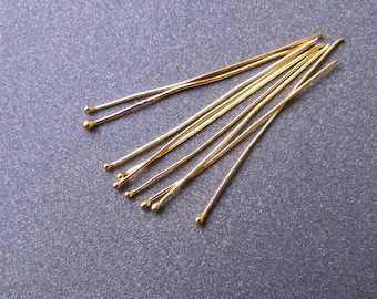 TINIEST 18k Gold 32ga Ball Head Pin • 2.5cm 1 inch • 0.20mm Wire THINNEST • 0.75mm Ball • Solid 18 Carat Gold • For Smallest Precious Beads
