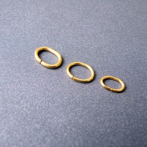 Anello aperto ovale in oro 14k • 3x4 / 4 x 6 mm • SCEGLI LA MISURA • Oro massiccio 14 carati • Colore giallo caldo intenso • Collegamento a cauzione