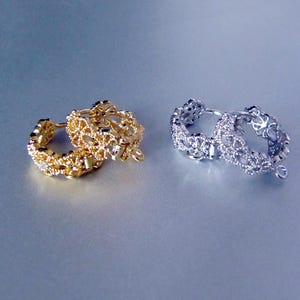 Silver Leverback Filigree Earring Hoops with Closed Jump Ring • 11.6x5mm • Yellow Rose Vermeil Rhodium • CZ Cubic Zirconia •For DIY Earrings