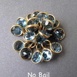 London Blue Topaz Round Silver Charm • 5mm • 3mm Ring • Silver / Gold Vermeil • Natural Gemstone
