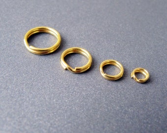 18k gouden splitring • 3,5 mm 5 mm 6,5 mm 8 mm • Massief 18 karaat goud • Tarief gratis verzending naar VS