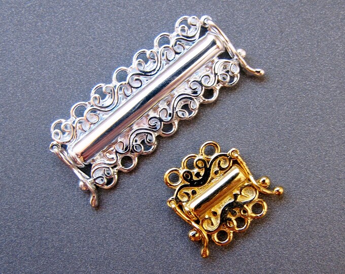 Silver Tube Clasp Multi Strand 2 3 4 7 Row Bracelet Etsy