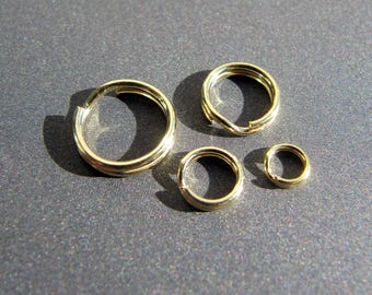 14k Gold Split Ring • 3.50mm 5mm 6.5mm 8mm • Solid 14 Carat Gold • Warm Yellow Colour • Tariff Free Delivery to USA