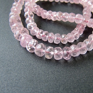 Morganite Rondelles • AA+ Faceted • 4-5.75mm • Genuine Natural Gemstone Beryl • Pale Baby Pink