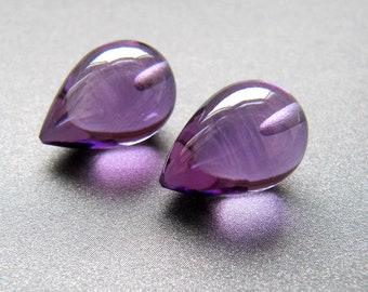 Fluorite carved heart Half top drilled STUNNING Blue Green Purple AAA microfaceted hearts briolettes Natural gemstone carving Charm earrings