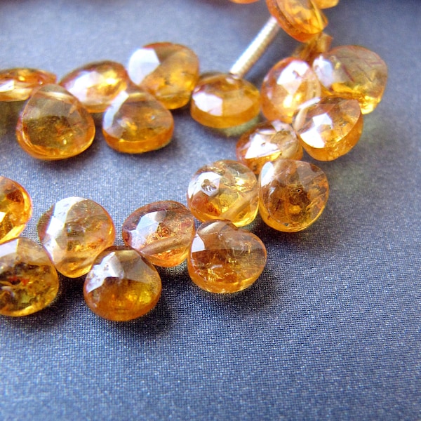 Mandarin garnet hearts • 3-5mm • AAA micro faceted • The brightest ever Vivid FANTA citrus orange • Candy like <3