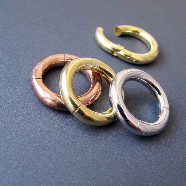 Silver clasp • 20mm large big ring • Polished • Rhodium / Yellow / Rose gold Vermeil • Connector component link • Jewellery making