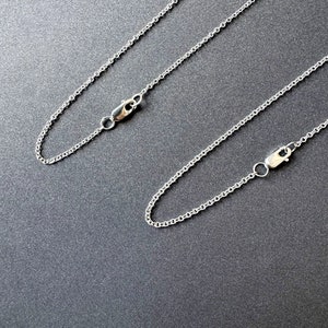 Argentium 960 Silver Cable Chain Necklace • 16 / 18 inches • 1.2x2.3 / 1.3x1.6 / 1.6x1.9mm Oval Links • Hypoallergenic Tarnish Resistant