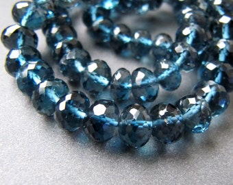 Finist Quality 10 Pc Strand AAA Quality Natural Jewelry Making Blue Topaz Quartz Gemstone Bead Shaped Hexagon Cut Faceted Size 6x9.5 mm