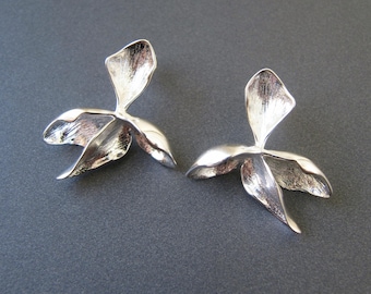 Hyacinth Flower Stud Earrings in Solid Sterling Silver • Tariff Free Shipping to USA