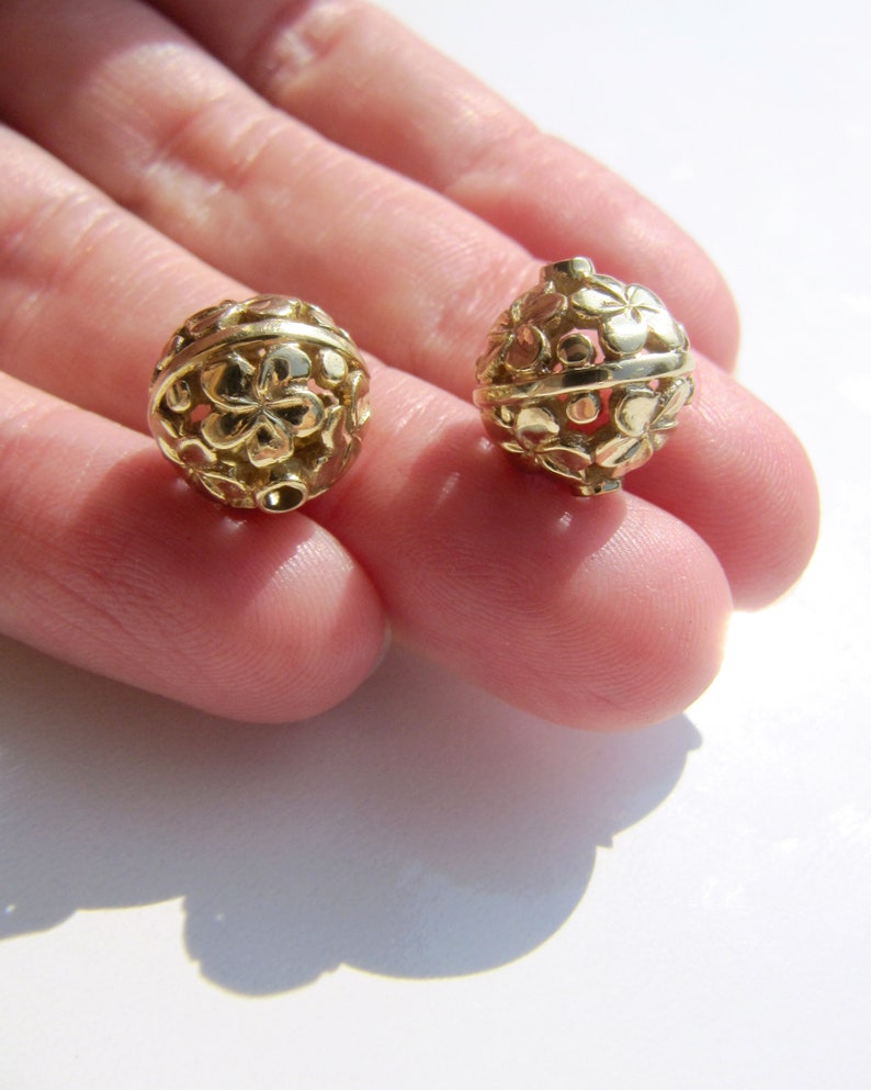 Solid 14k Gold Bead 12mm Large Hole 2.5mm Very Heavy Etsy