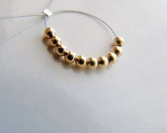 14k Gold Bead • 2mm 3mm 4mm • LIGHT WEIGHT • Do Not Use in Bracelets • Solid 14 carat gold • Plain Simple Round Sphere Spacer Beads