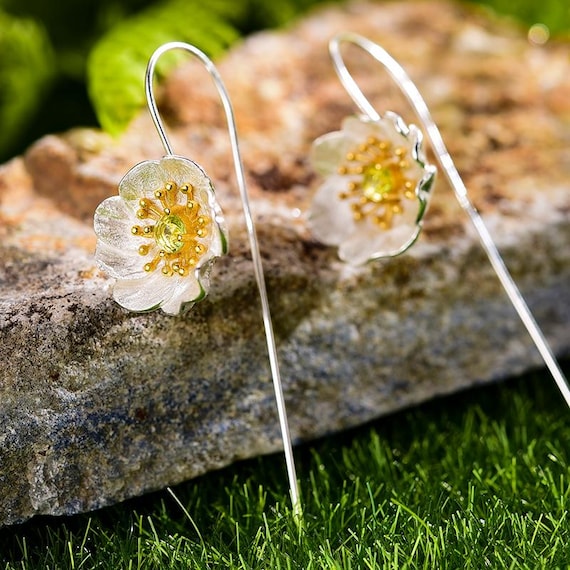 Boucles D’oreilles Argent 925 Turquoise - Style Vintage - 57mm - Neuf Sans Boîte