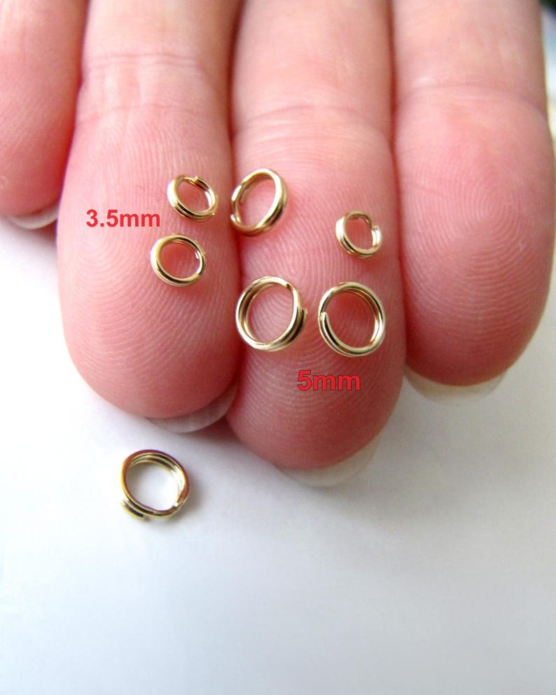 14k Gold Split Rings 3.5mm 5mm 6.5mm 8mm 14 Carat Solid Etsy