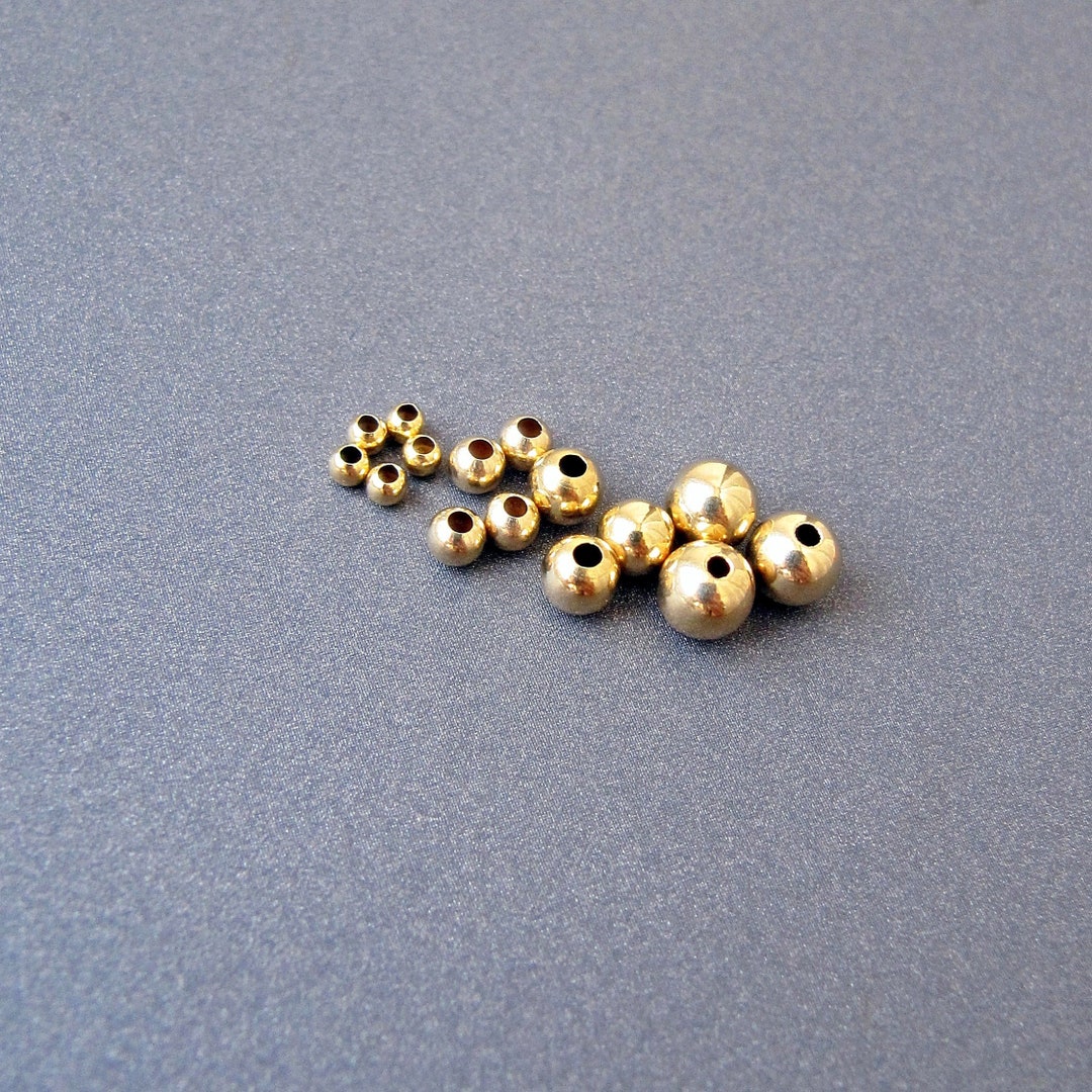 9ct Gold Beads REAL 9ct Yellow Gold Spacer Beads for Chains / Earrings 2 -  8mm