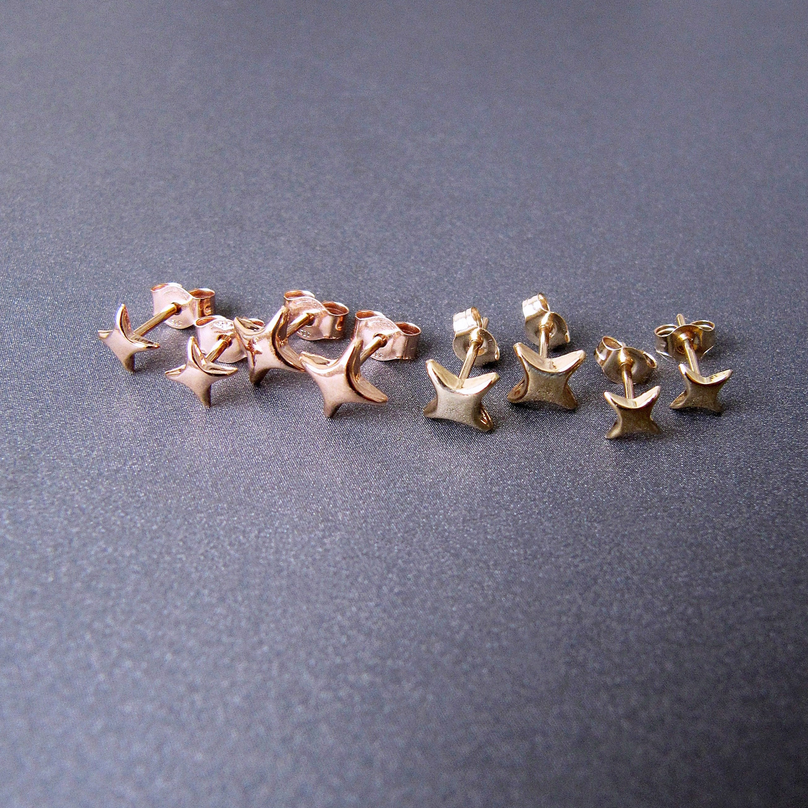 14K Gold Stud STAR Earrings for All Ages ON SALE