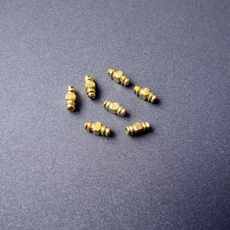 14k gold tube spacer beads \u2022 6.50x2.50mm \u2022 Solid 14 carat yellow gold \u2022 Heavy \u2022 Handmade \u2022 Luxury jewellery findings \u2022 Jewelry making