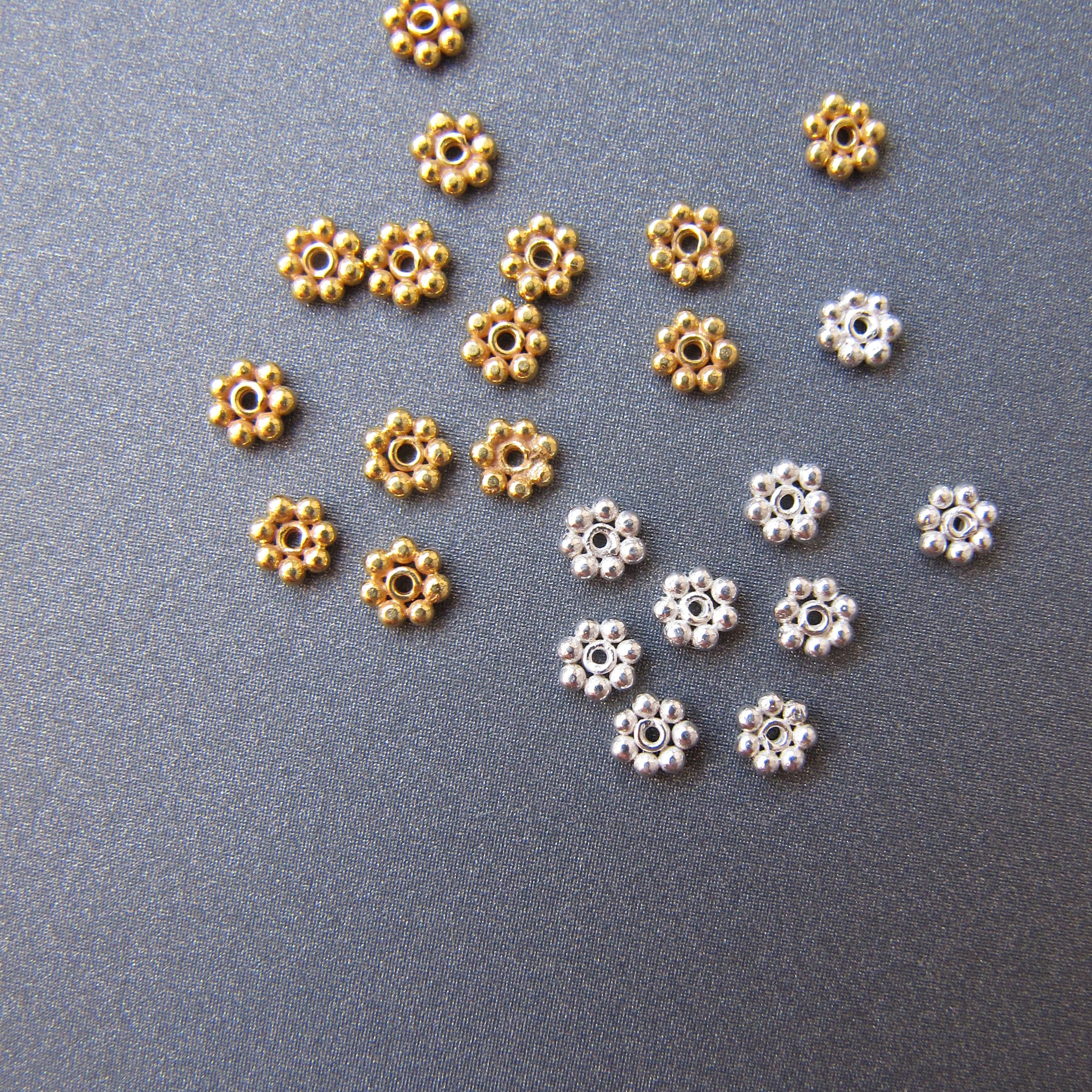 Small Golden Bead Caps, Caps for Jewelry Making, 8mm Bead Caps, End Caps  for Beads, Bali Style Granulated Bead Caps, 10 Pieces FD-30 