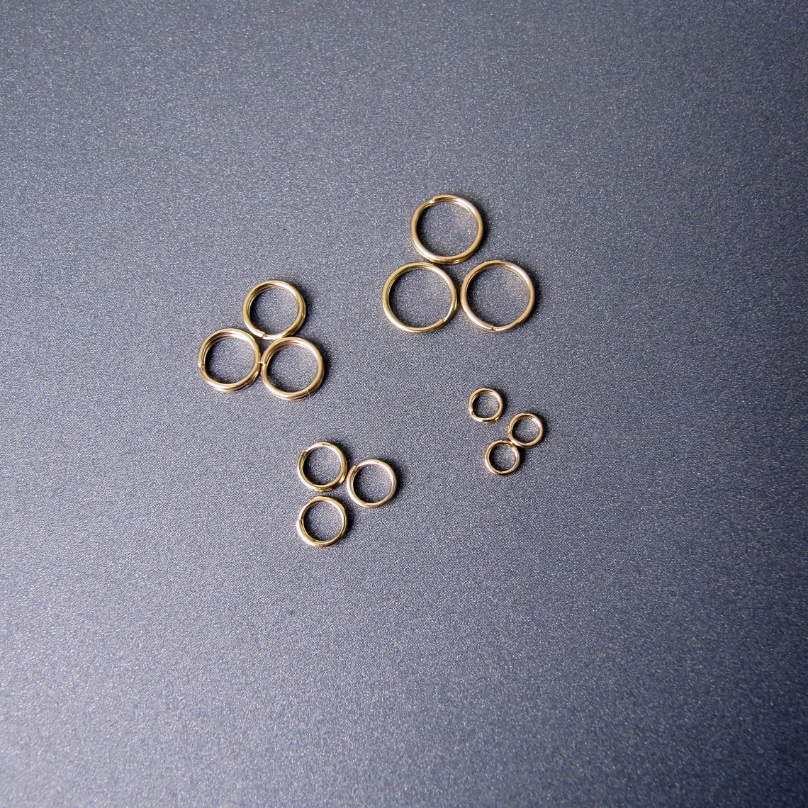 14k Gold Split Rings 3.5mm 5mm 6.5mm 8mm 14 Carat Solid Etsy
