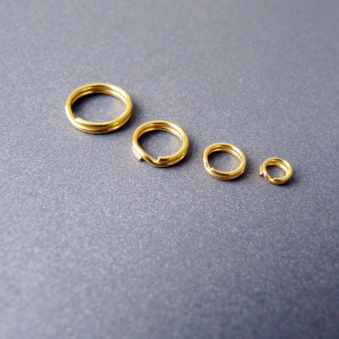 18k Gold Split Ring • 3.5mm 5mm 6.5mm 8mm • Solid 18 Carat Gold ...