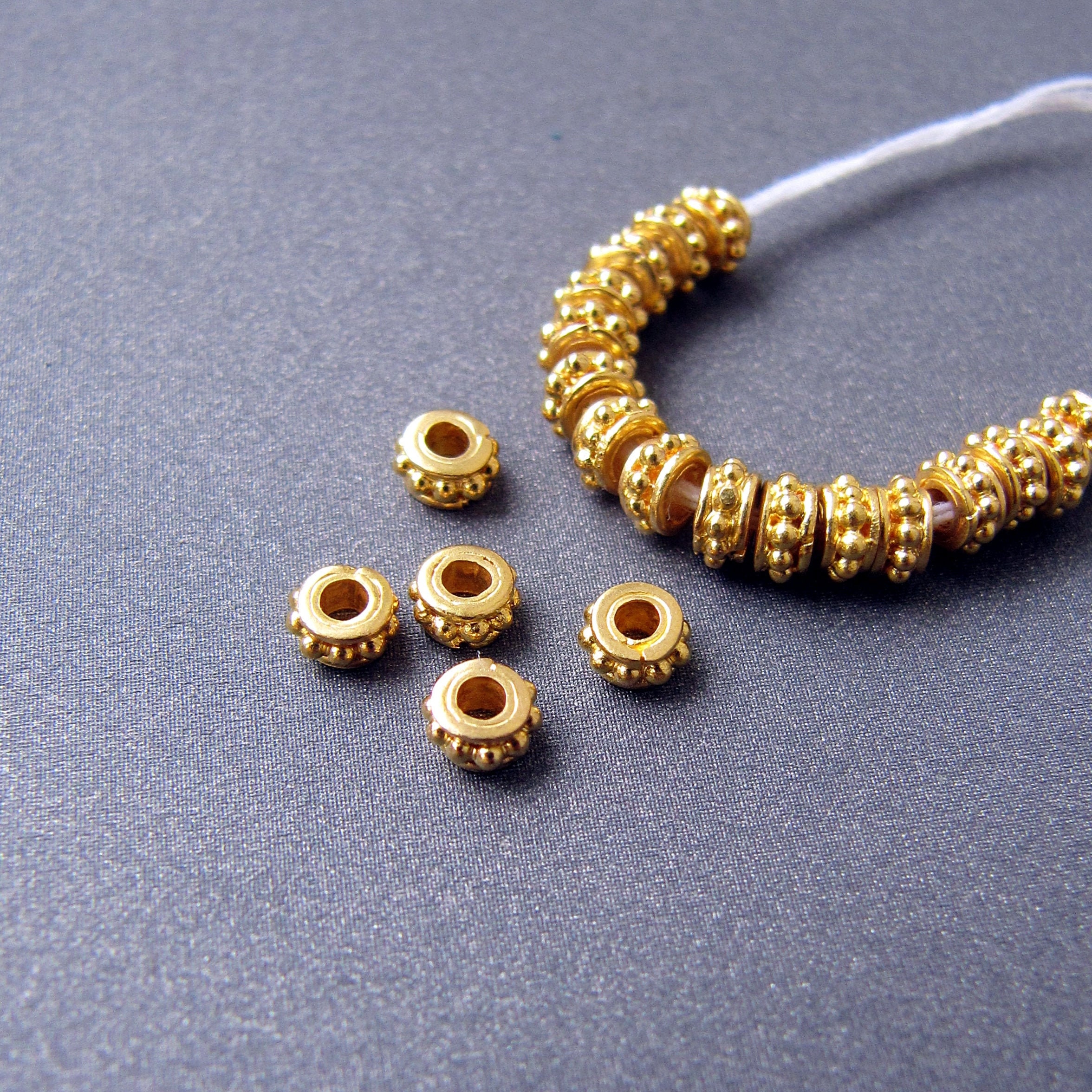 6mm, 8mm, 10mm Gold Plated Daisy Beads, Daisy Spacer Beads, Gold Jewelry  Beads, Bracelet Beads, Spacers, 25 Beads per Pack 