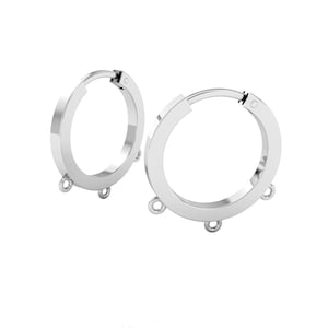 Sterling Silver Chandelier Hoop Earrings with 3 Rings • 14x2mm • Sterling Silver 925 • Huggie Huggies Hoops