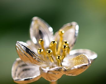 Lotus Stud Earrings in Silver • 11mm • Sterling Silver Flower Studs • BEAUTIFUL Delicate Nature Small Gift