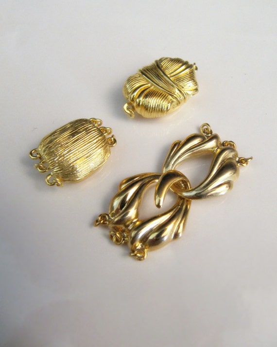 3 strand brass necklace clasp for jewelry making,handmade Multi Strand  jewelry T