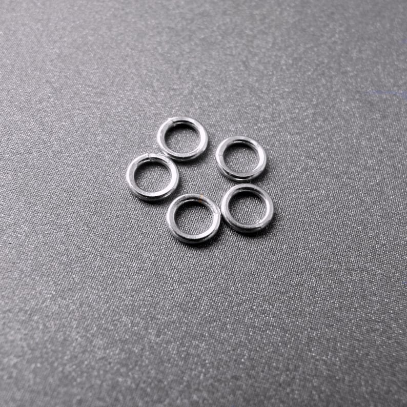 14k White Gold Jump Ring Open / Closed Rhodium Plated Etsy