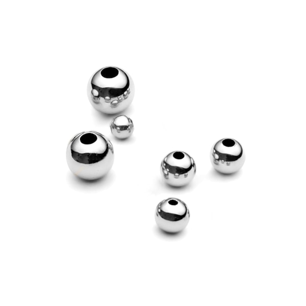 Argentium Silver Round Bead • 3mm 4mm 5mm 6mm • 960 Argentium • Sphere Ball Spacer Beads • Non Tarnish • Hypoallergenic