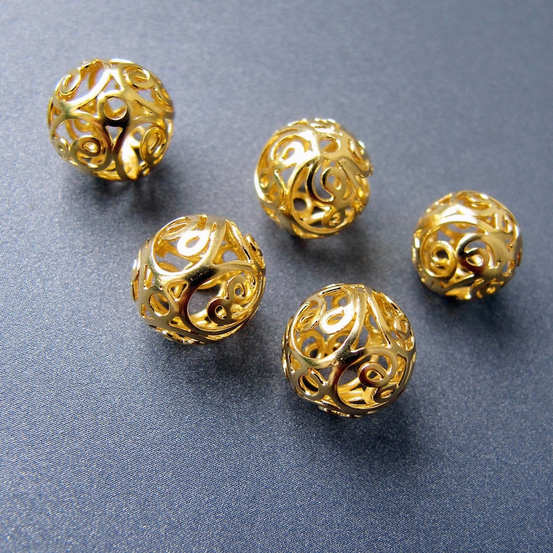 18k Gold Bead 10mm Solid 18 Carat Yellow Gold Handmade Etsy UK