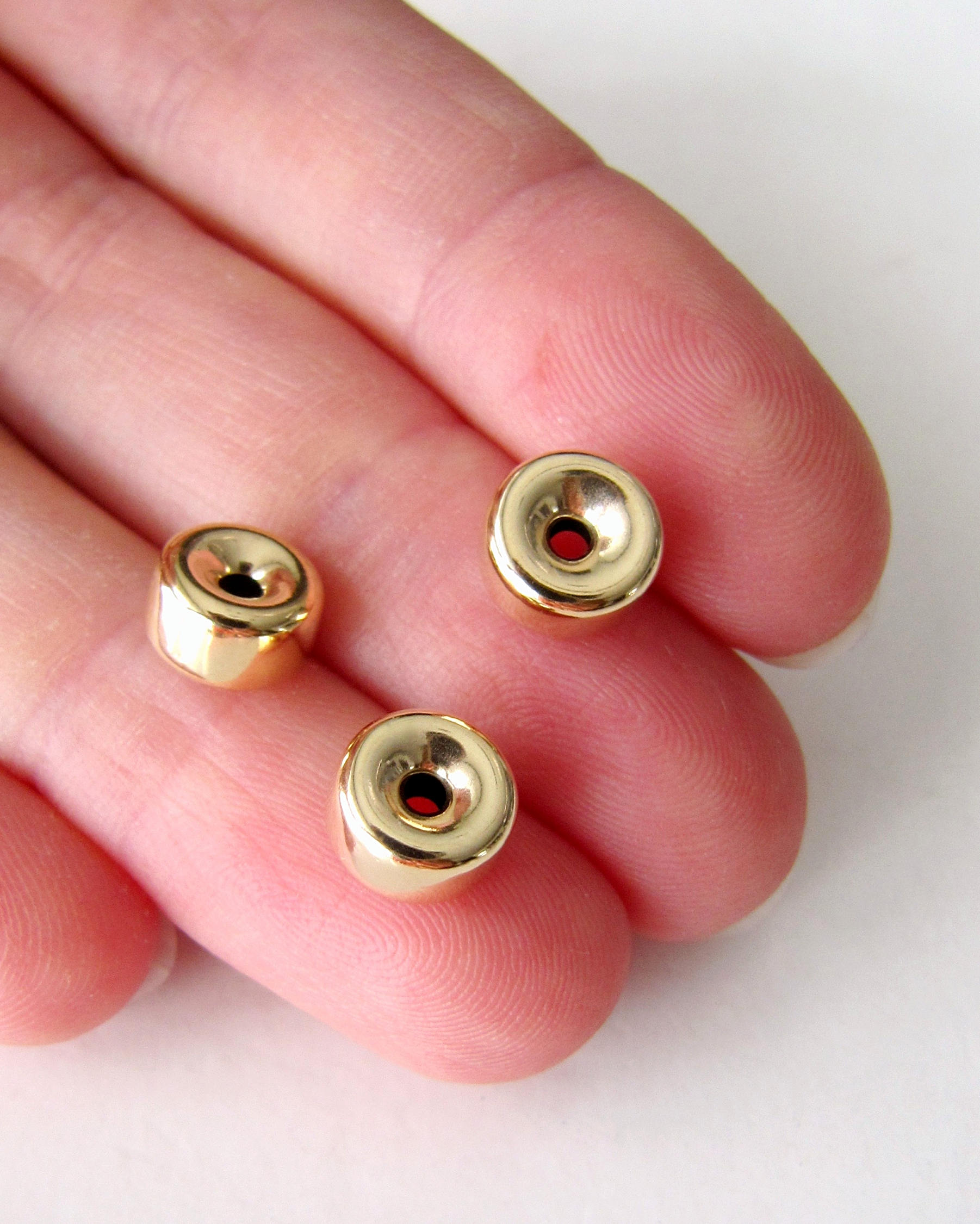 Solid 14k gold 8mm HUGE rondelles spacer bead large big Etsy