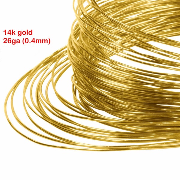 14k gold wire • 26ga 0.4mm • Dead Soft / Half Hard • Round • Solid 14 carat yellow gold 585 • Jewellery findings supplies