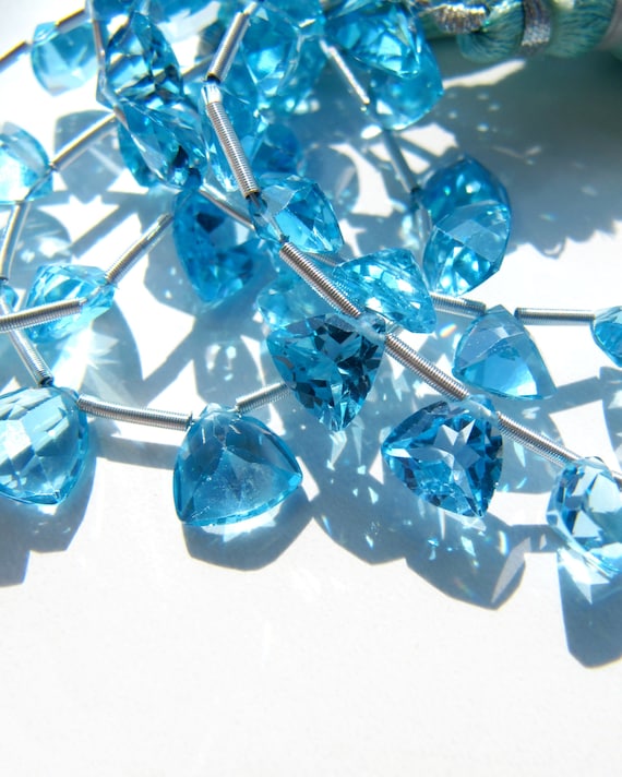 10X7MM AQUAMARINE GEMSTONE GRADE AAA FACETED TEARDROP LOOSE BEADS 15.5/"