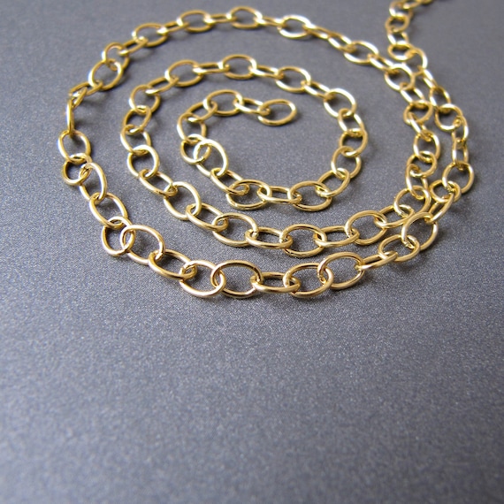 18k Gold Chain Extender Solid 18 Carat Gold 4.50x3.25mm Large Links Sturdy  0.55mm 23ga Wire 