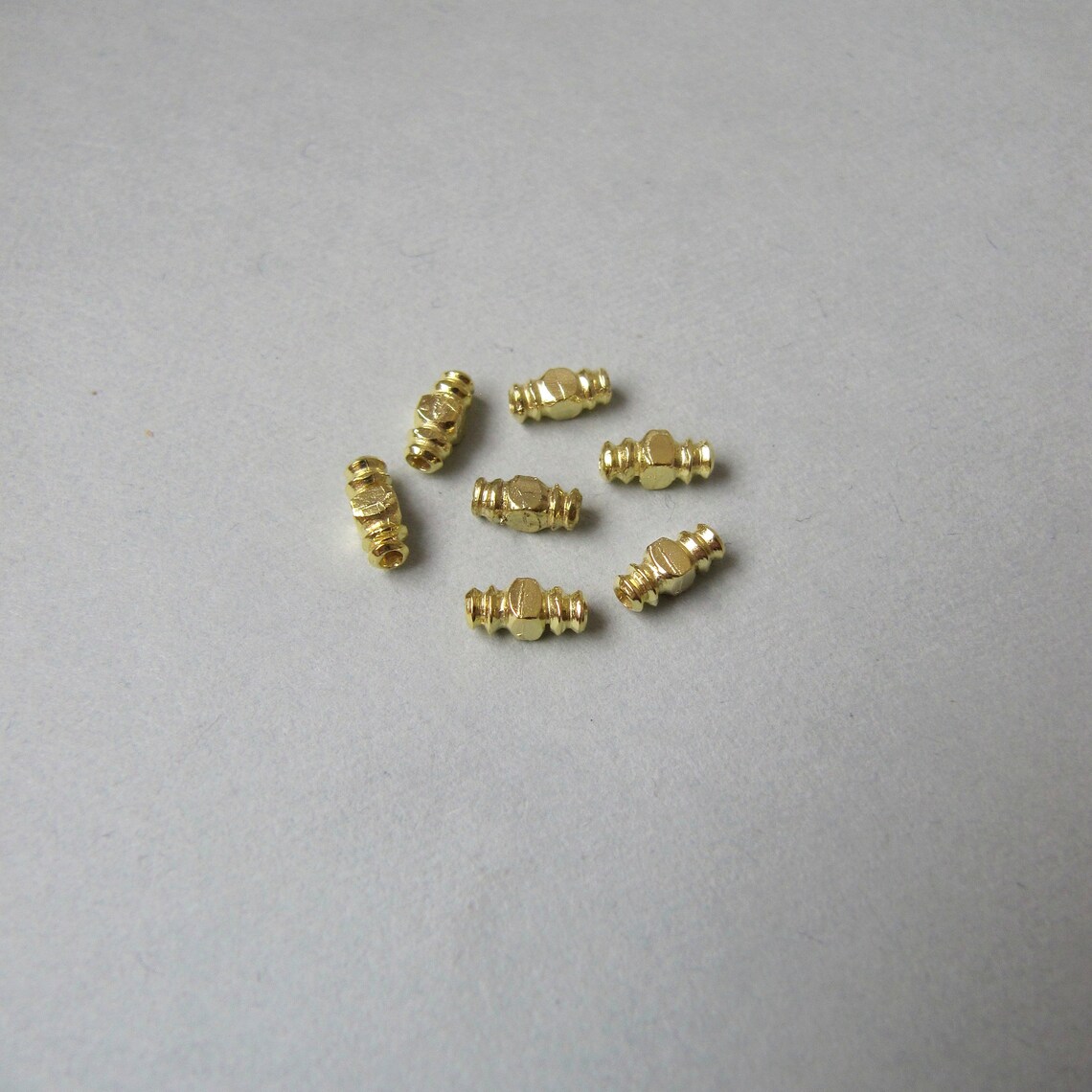 14k gold tube spacer beads 6.50x2.50mm Solid 14 carat | Etsy