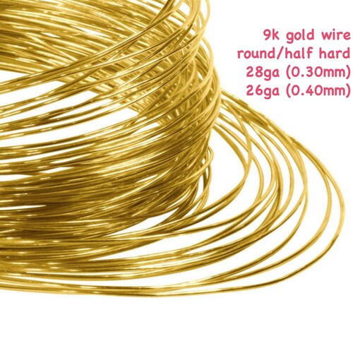 26 Gauge Half Hard Round 14k Gold Filled Wire - 3 Metres