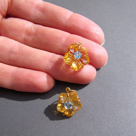 ⭐︎18K ブルートパーズ ダイヤ ゴールド ブローチ⭐︎ ブルートパーズ