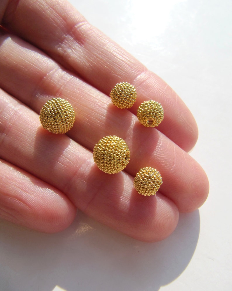 Solid 18k Gold Bead 6.50mm / 8mm Solid 18 Carat Yellow Etsy