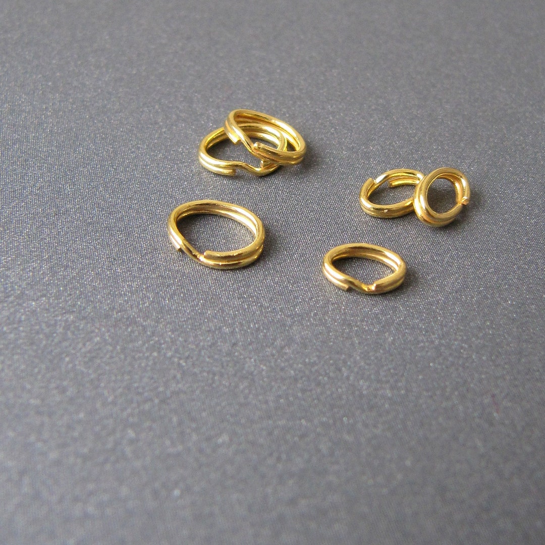 18k Gold Oval Split Ring 3.60x5.50x0.60mm / 5x6.50x0.60mm Solid 18