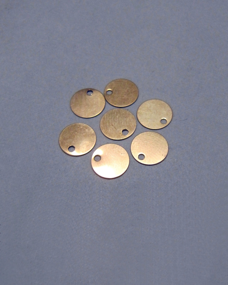14k Gold Stamping Blank 7mm Disc Solid 14 Carat Yellow Etsy