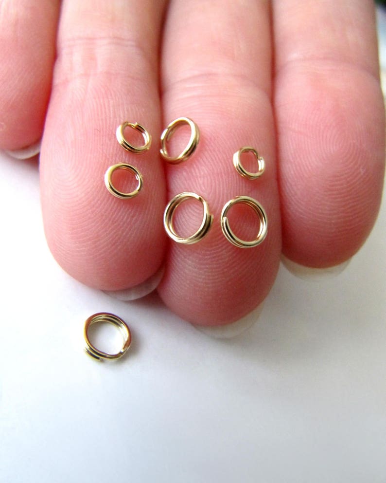 14k Gold Split Rings 3.5mm 5mm 6.5mm 8mm 14 Carat Solid Etsy