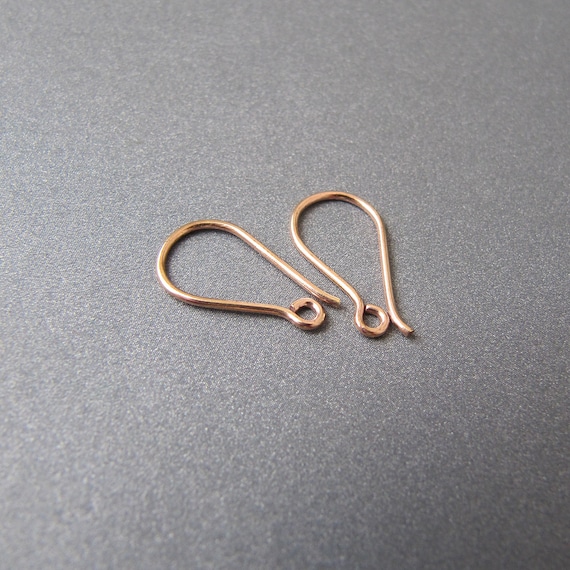 14k Rose Gold Ear Wires 21ga 0.80mm Sturdy Wire 16mm Solid 14